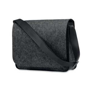 Sac messager en feutre RPET     Couleur:Gris foncé