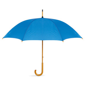 Parapluie avec poignée en bois  Couleur:Bleu Royal