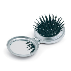 Brosse/miroir pliable           Couleur:Gris