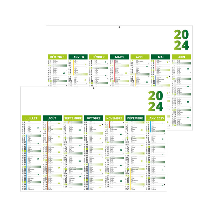 CALENDRIER BANCAIRE FLORENTIN VERT 2024 