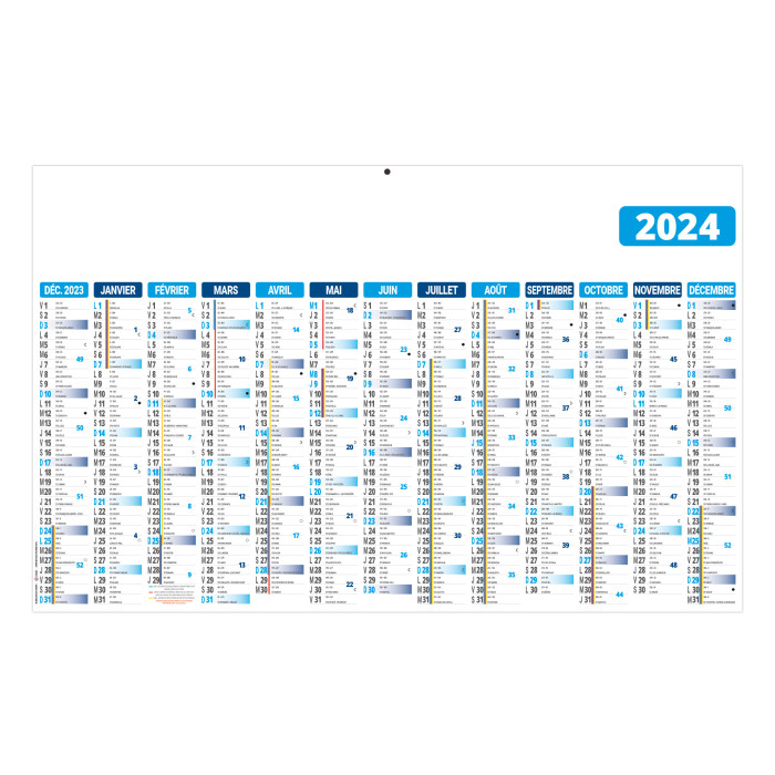 CALENDRIER BANCAIRE ECOMAX BLEU 2024 