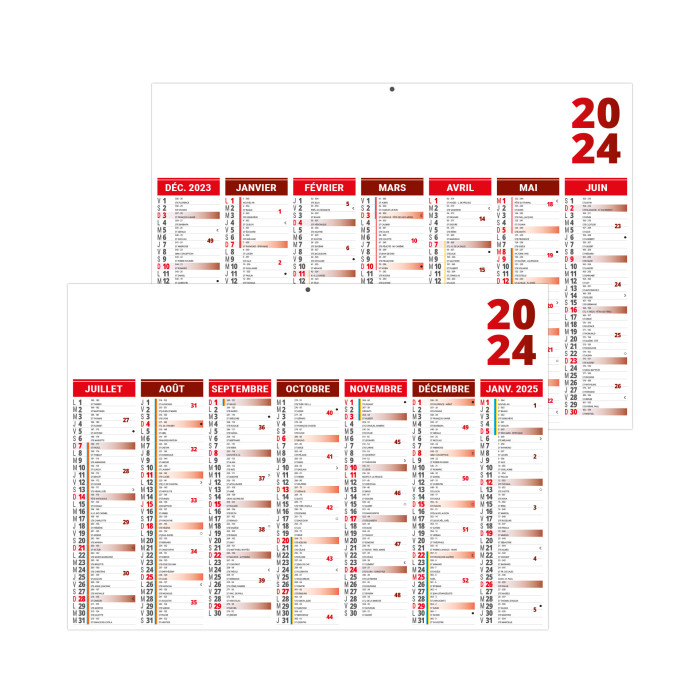 CALENDRIER BANCAIRE FLORENTIN ROUGE 2024 