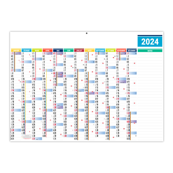 BANCAIRE EFFAÇABLE PLANNING BASIQUE 2024 