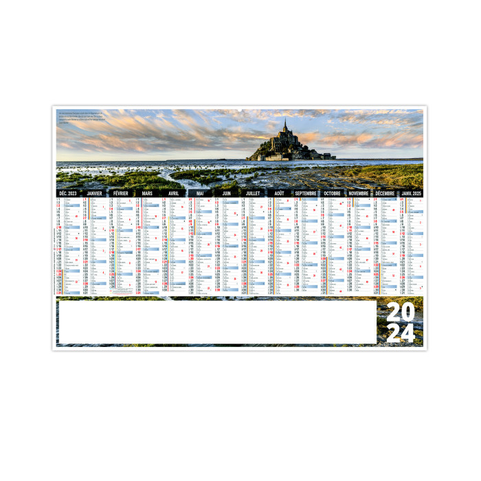 CALENDRIER BANCAIRE GRAND LARGE 2024 