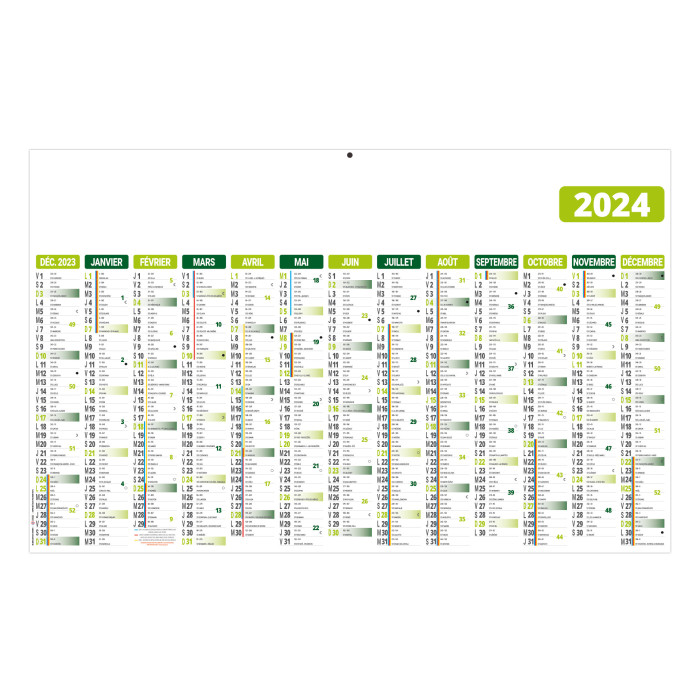 CALENDRIER BANCAIRE ECOMAX VERT 2024 