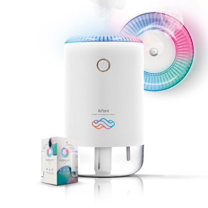 HUMIDIFICATEUR D'AIR & DIFFUSEUR AROMATIQUE 370ML Couleur:Blanc