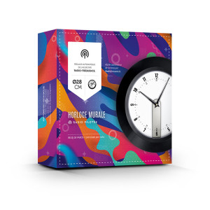 HORLOGE MURALE RADIO PILOTEE Couleur:Noir