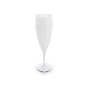 FLUTE A CHAMPAGNE PLASTIQUE REUTILISABLE 14 cl RAS BORD Couleur:Blanc