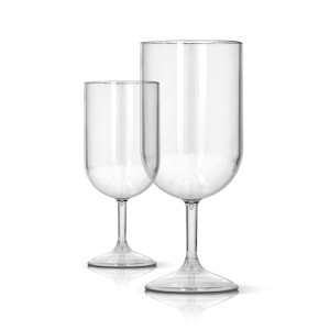 VERRE A PIED EN PLASTIQUE REUTILISABLE TRITAN 18 cl RAS BORD 