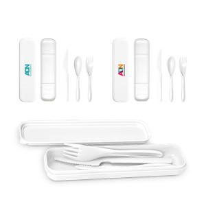 SET DE COUVERTS REUTILISABLES Couleur:Blanc