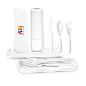 SET DE COUVERTS REUTILISABLES Couleur:Blanc