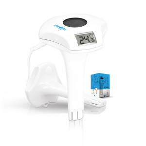 THERMOMETRE DE PISCINE A RECHARGE SOLAIRE Couleur:Blanc