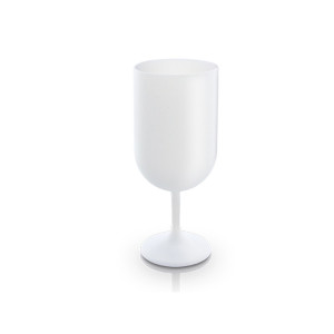 VERRE A PIED EN PLASTIQUE REUTILISABLE PP 18 cl RAS BORD Couleur:Blanc