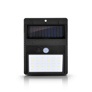 LAMPE SOLAIRE 30 LED AVEC DETECTEUR DE MOUVEMENT Couleur:Noir