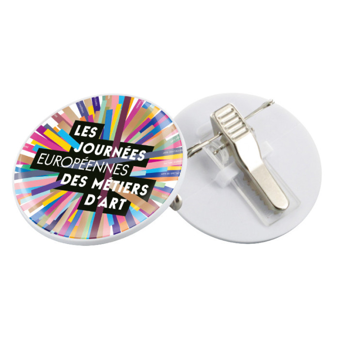 BADGE PINCE-EPINGLE POUR QUADRIDOME Couleur:Blanc