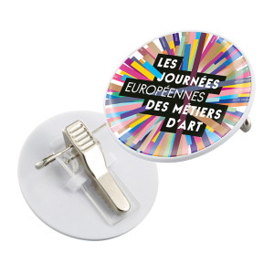 BADGE PINCE-EPINGLE POUR QUADRIDOME Couleur:Blanc