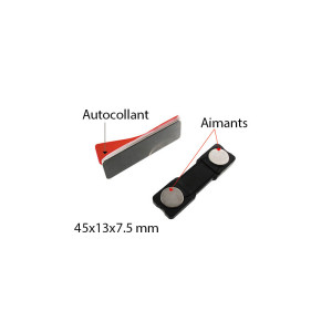 DOUBLE AIMANT AVEC PLAQUE METAL AUTOCOLLANTE (P/ BAD30) 